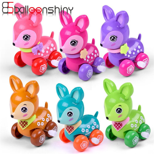 Clockwork Spring Toy Mini Funny Colorful Toy Baby Kid Dear Style Wind Up Running Gift Random Color for newborn baby