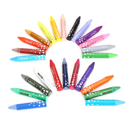 Maped 24 Colors Water Washing Colorful Oil Painting Stick for Kids