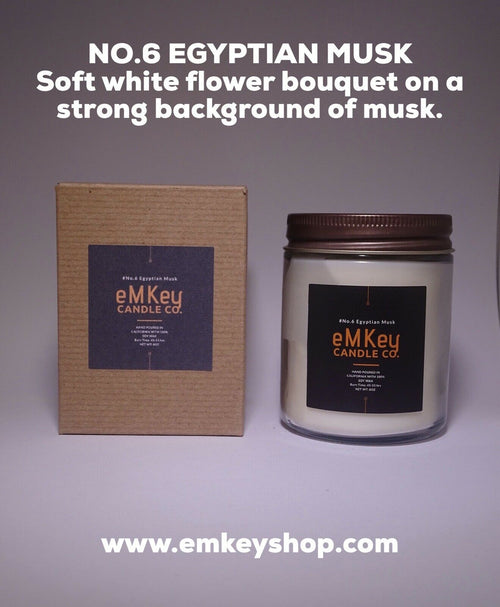 NWT Candle Wax Jar a strong background of musk  No. 6 EGYPTIAN MUSK 8oz