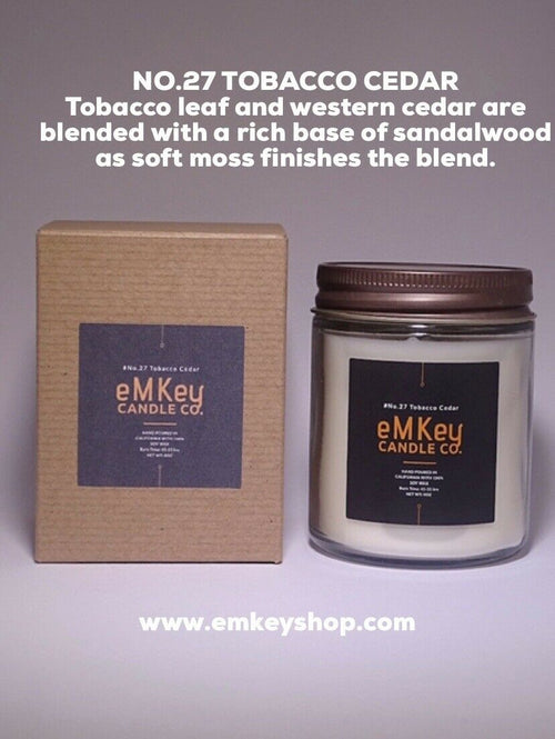 NWT Candle Wax Jar Tobacco leaf and western cedar No.27 TOBACCO CEDAR 8oz