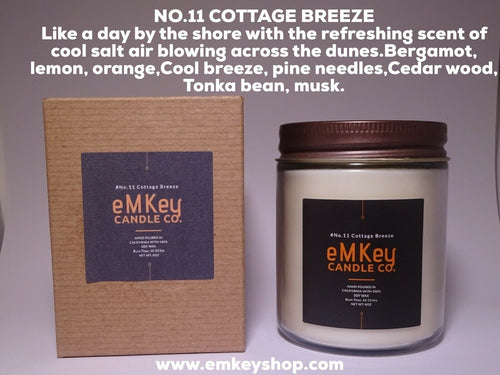 NWT Candle Wax Jar Bergamot, lemon, orange,Cool breeze COTTAGE BREEZE 8oz