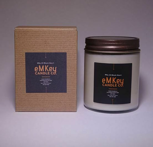 NWT Candle Soy Wax Jar sweet, floral,musk, sandalwood No.13 BLACK HEART 8oz