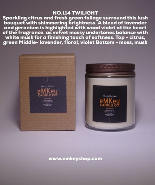 NWT Candle Wax Jar citrus, green Middle- lavender  No.114 TWILIGHT 8oz