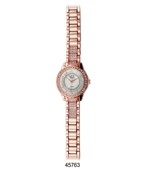 M Milano Expressions Rose Gold Metal Band Watch