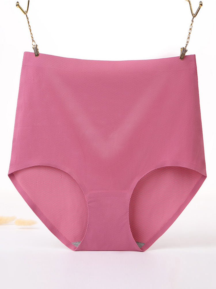 Seamless Ice Silk High Waisted Breathable Panties