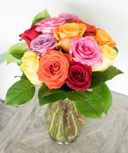 One Dozen Mixed Color Roses