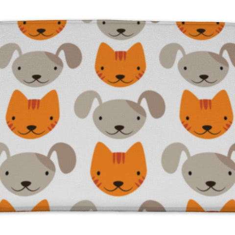 Bath Mat, Pattern With Cats And Dogs