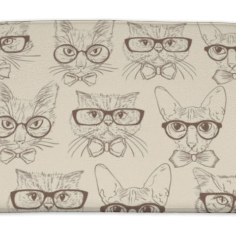 Bath Mat, Cat Hipsters Pattern