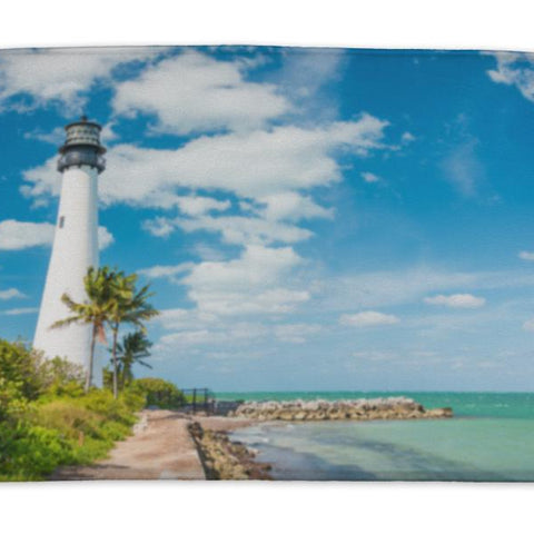 Bath Mat, Famous Lighthouse Cape Floridsouth End Key Biscayne Miami