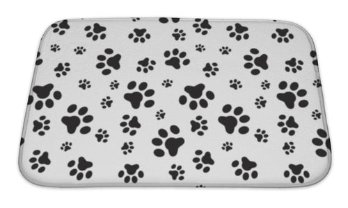 Bath Mat, Dog Paws Pattern