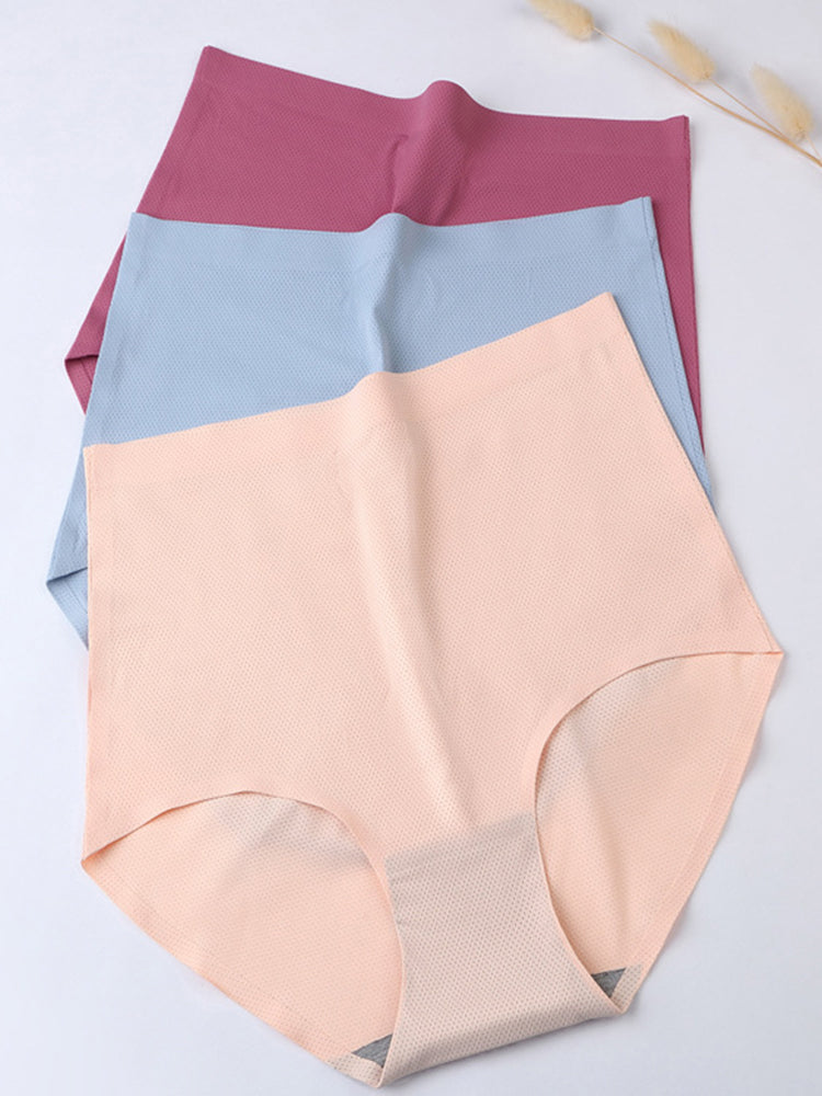Seamless Ice Silk High Waisted Breathable Panties