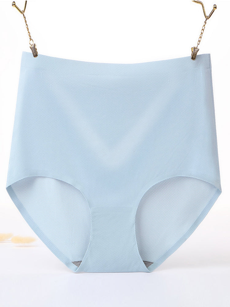 Seamless Ice Silk High Waisted Breathable Panties