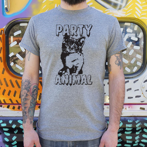 Party Animal Kitten T-Shirt (Mens)