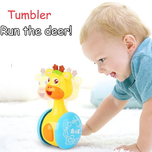 Baby Rattles Tumbler Doll Toys Bell Music Roly-poly Learning Education Toys Gifts For Baby Kid Children