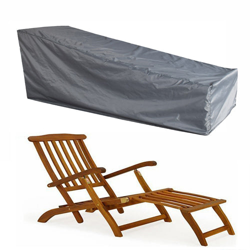 Black/Grey Waterproof Polyester Lounge Chair Dust Cover Outdoor Garden Patio Home Furniture Beach Chairs Protection Bag