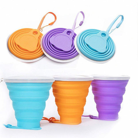 270ml Silicone Travel Cup Retractable Folding Coffee Cup Telescopic Collapsible Tea Cup Outdoor Sports Tour Water Cup