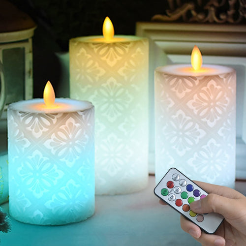 Wireless Remote Led Candle With Dancing Flame led light,Wax Pillar Candle for Wedding Decoration/night light,Christmas Candles