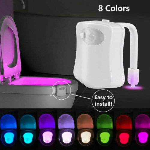 Bowl Bathroom Toilet Night LED 8 Color Lamp Sensor Lights Motion Activated Light Seat Sensor Night Lamp