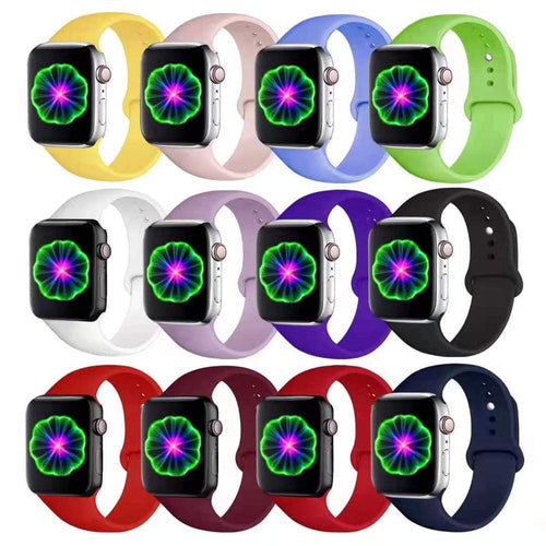 Apple Watch Band 38mm 42mm 40mm 44mm, Sport Band Soft Silicone Strap Replacement Bands For iWatch Series 4, Series 3/2/1 S/M M/L