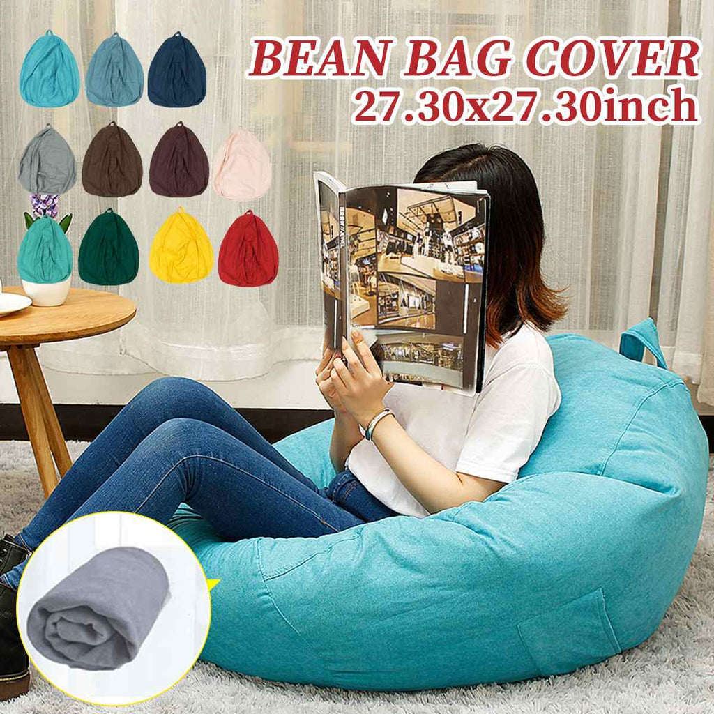 Large Small Lazy Sofas Cover Chairs Without Filler Linen Cloth Lounger Seat  Bean Bag Pouf Puff Couch Tatami Living Room