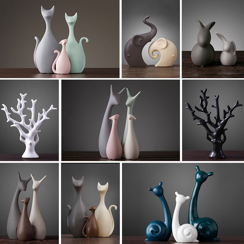 Animal Figurines Home Decoration Accessories Nordic Vintage Home Decor Crafts Ornament H