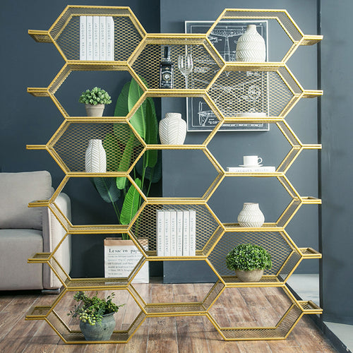 Golden Hollow Built-up Diy Wall Mounted Partitions Screen Unit Bookcase Closet Wardrobe Dinning Living Room Office Hotel Display