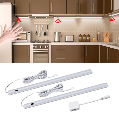 LED Under Cabinet Light With Hand Sweep Motion Sensor DC 12V 30 40 50cm LED Diode Hard Tape Night Lamp For Kitchen Bedroom