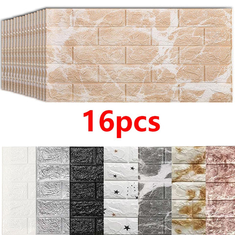 3D Wall Stickers Imitation Brick Bedroom Decor Waterproof Self-adhesive Wallpaper For Living Room Kitchen TV Backdrop Decor70*77