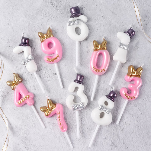Cakelove 1Pcs 0-9 Number Cake Candle Birthday Party Supplies Cake Topper Anniversary Cake Numbers Age Candle Party Decorations