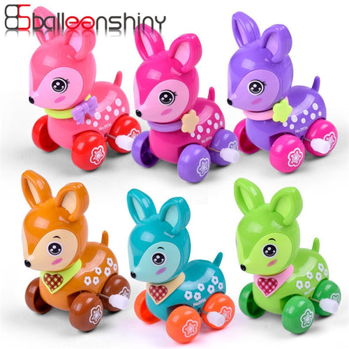 Clockwork Spring Toy Mini Funny Colorful Toy Baby Kid Dear Style Wind Up Running Gift Random Color for newborn baby