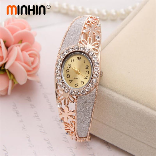 MINHIN Charm Quartz Watch Dress Jewelry Bangle Watches Ladies Watch Clock Female Wristwatches Gold Plated Watches