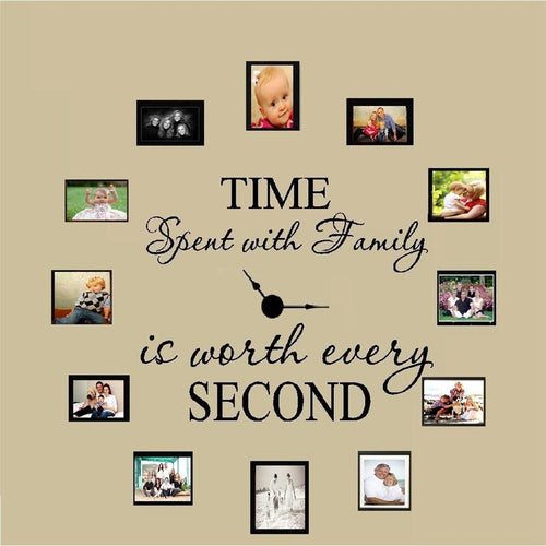 Time Spent With Family Letters Wall Stickers Home Decor Living Room Indoor Vinyl Wall Decals Diy Mural Art Black Wallpaper