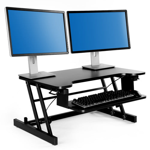 Height Adjustable Standing Desk With Spring Riser Converter Computer Desks