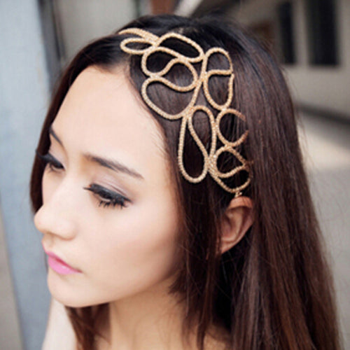 Handmade Gold and Silver Flower Vine Tiara Bride Head Chain Bridal Hair Ornaments Wedding Hair Jewelry Accessories #7
