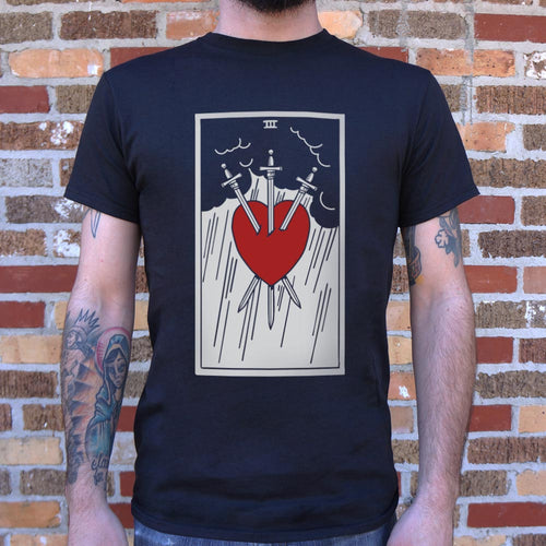Tarot Three Of Swords T-Shirt (Mens)