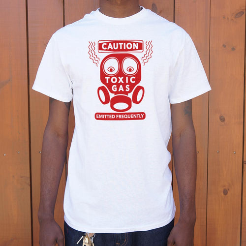 Caution Toxic Gas Emitted Frequently T-Shirt (Mens)